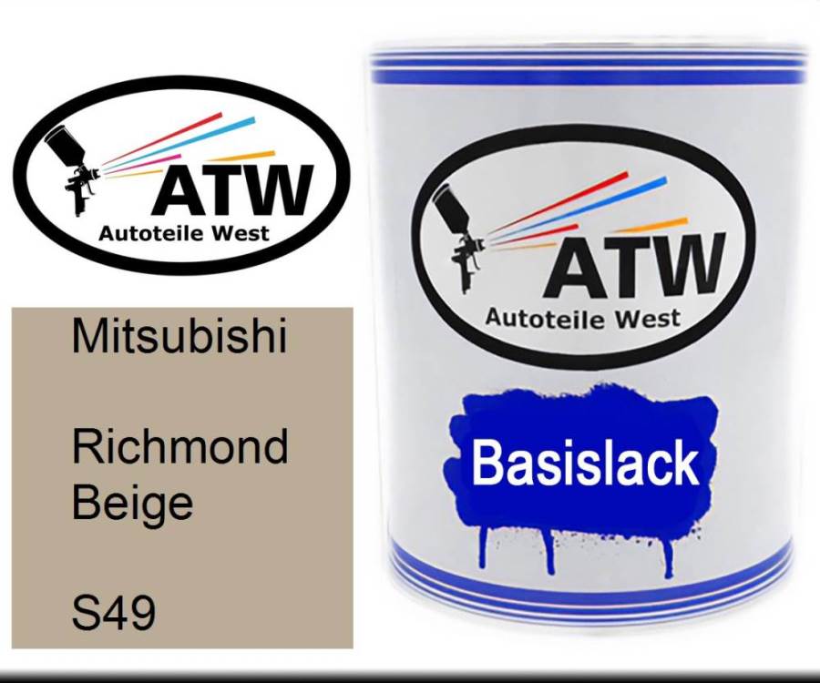 Mitsubishi, Richmond Beige, S49: 1L Lackdose, von ATW Autoteile West.